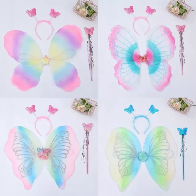 3pcs/set Party Props Fairy Wings Sets Angel Wings  Halloween Christmas