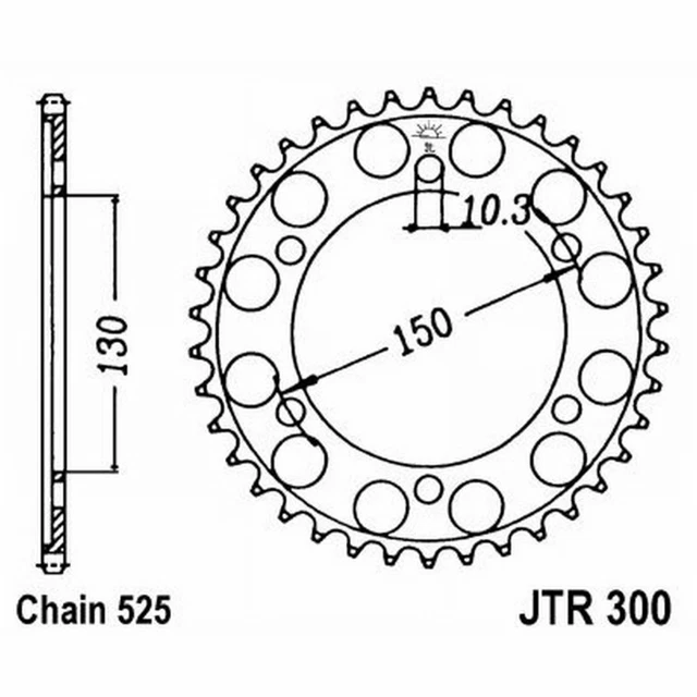 SPROCKET OF TRANSMISSION Steel JT Sprockets 42 Teeth JTR300.42 49.08