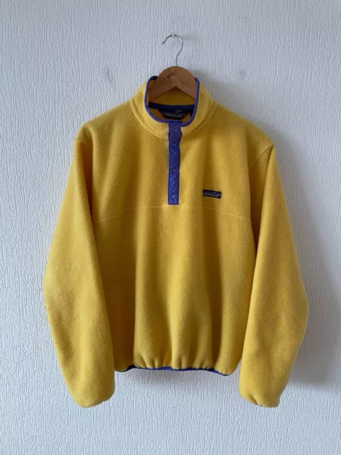 Chaqueta de Lanza Vintage Para Hombre PATAGONIA Pullover Snap-T Synchilla Top Amarillo Talla S 2