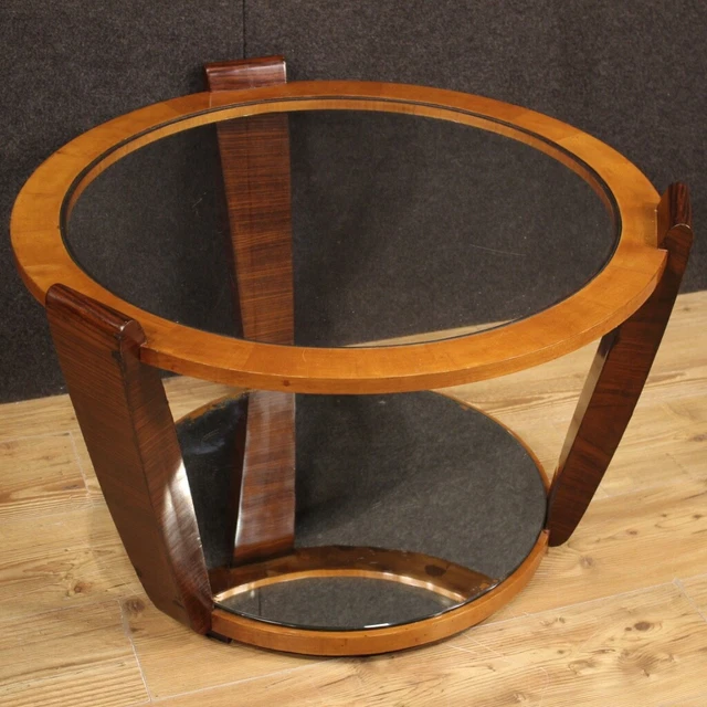 Mesa mesilla redonda mueble de salon de diseno madera moderna vintage 900