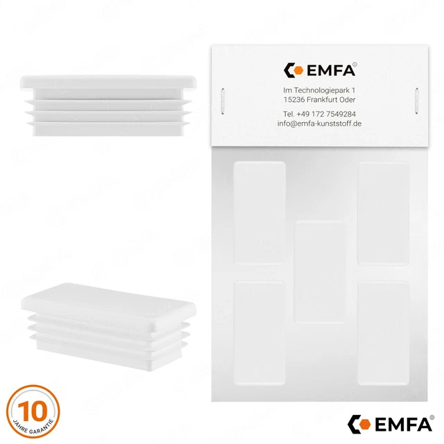 5 Tappi Neri Per Tubi Rettangolari 50x30mm - Chiusura Sicura E Estetica