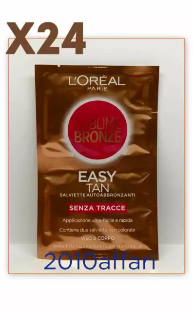 L'Oreal Sublime Bronze Lingettes Autobronzants Contene 2 Lingettes - 24 Pièces