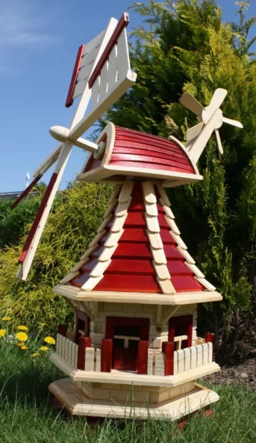 Molino de Viento de Madera, Molinos de Viento, Jardín Rojo/Natural Tipo 2