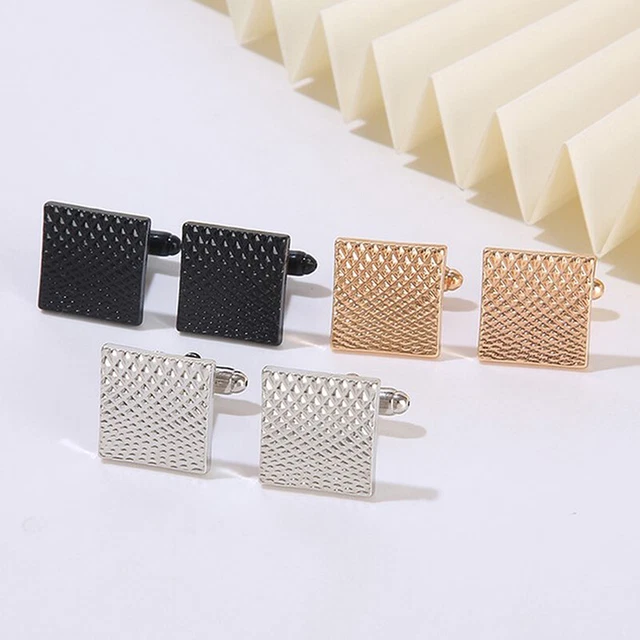 Square polished carved pattern striped Cufflinks shirt sleeve nails CufflinksNN