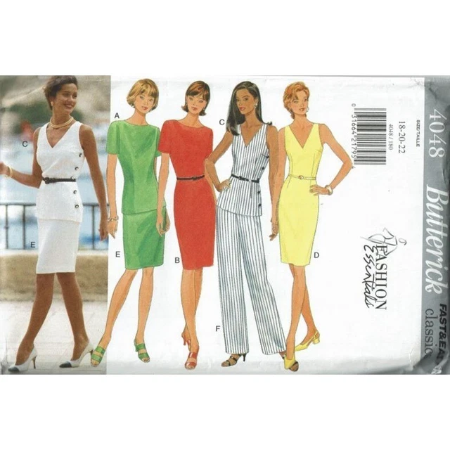 Butterick Sewing Pattern 4048 Dress Top Skirt Pants Misses Size 18-22 UNCUT