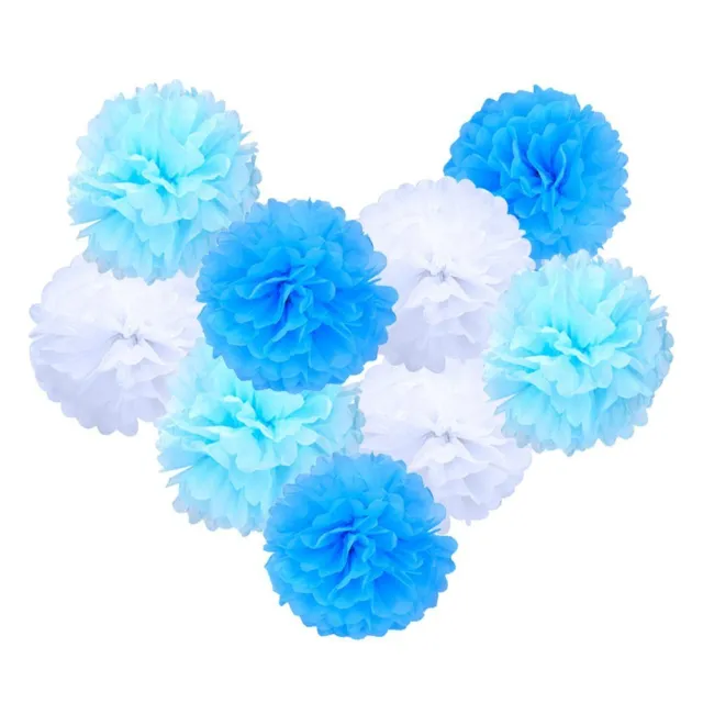 12x Tissue Paper Pompoms Pom Poms Flower Balls Fluffy Wedding Party Decoration
