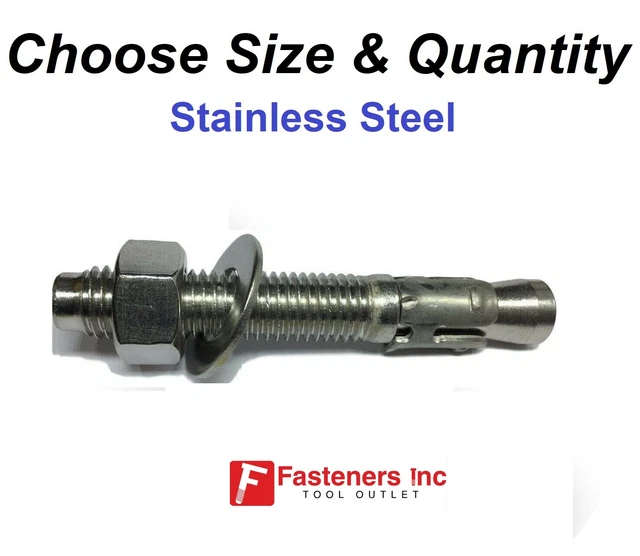 CONCRETE WEDGE ANCHOR Stainless Steel Grade 304 (Choose Size & Quantity