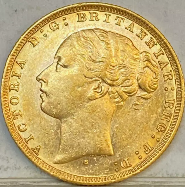 Australia 1879 S Gold Sydney  Sovereign Low Mint Key Date Rare  Choice Unc