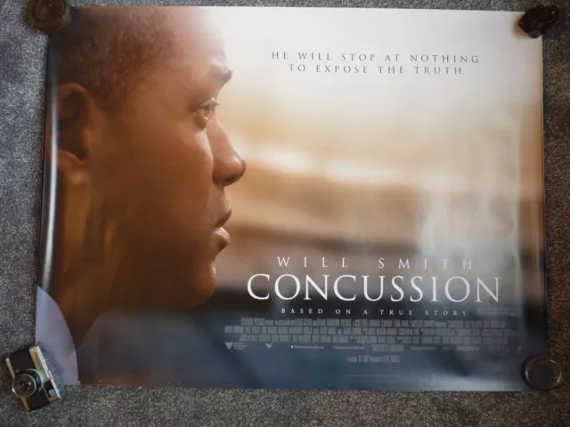 Original Odeon Cinema Double Sided Film Poster, Concussion Will Smith, 40" X 30"