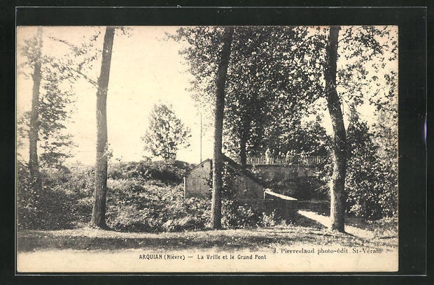 CPA Arquian, La Vrille et le Grand Pont
