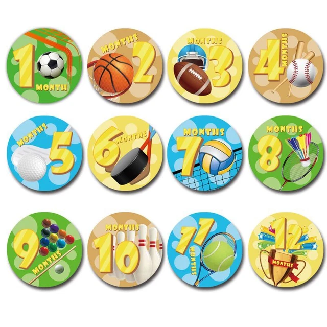 12pcs/set Monthly Sticker Kids Commemorative Card Number Photo Props