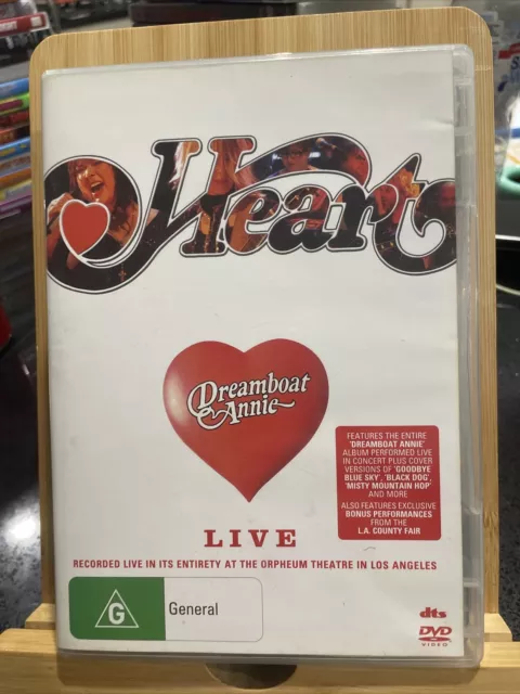 HEART Dreamboat Annie DVD Live The Orpheum Theatre Los Angeles - Region 4