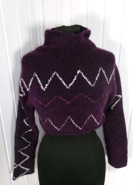 Gilet Maille Lin Marron Sarah Pacini - Taille Unique (38/40), Fermeture Zip Asymétrique - Occasion Très Bon état