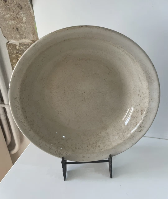 plat ancien rond creux Faïence Crème Badonviller patine deco shabby collection