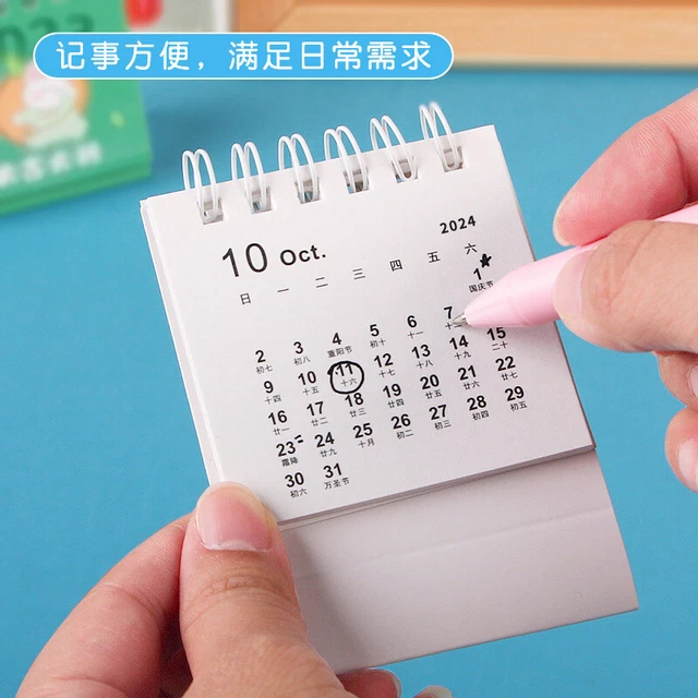 2024 CALENDARIO DELICATO delicato grazioso Mini Desktop Notepad Boil