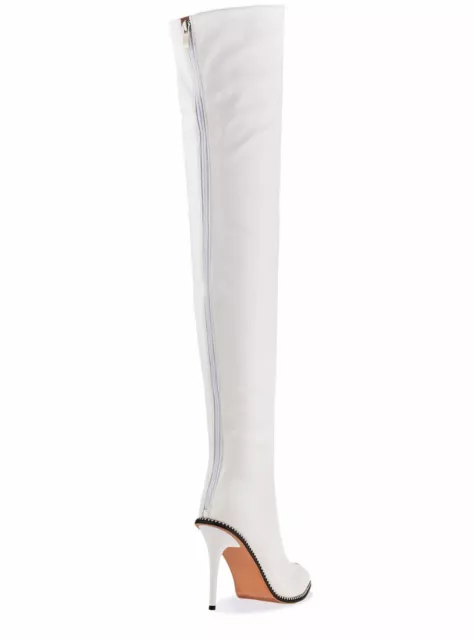 BOTTES CLOUTÉES PU neuves dans leur boîte 5 5,5 6 39 ARRIÈRE ZIP ARRIÈRE ARRIÈRE CUISSE BLANCHE SUR LE GENOU OTK