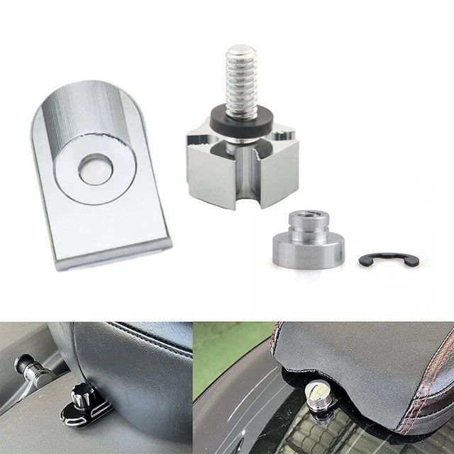 Silver Rear Fender Seat Bolt Screw Nut Tab Kit Knob Cover Fit For Harley 96-up