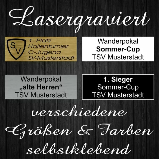 Pokal-Schild - Schilder - Pokale - Trophäe - Gravurschild - Pokalschild - Gravur