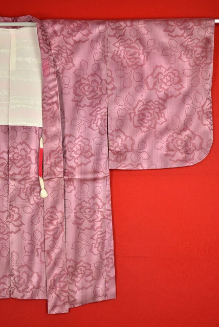 Vintage Japanese Kimono Silk Antique BORO HAORI Kusakizome Woven/A899/400 2