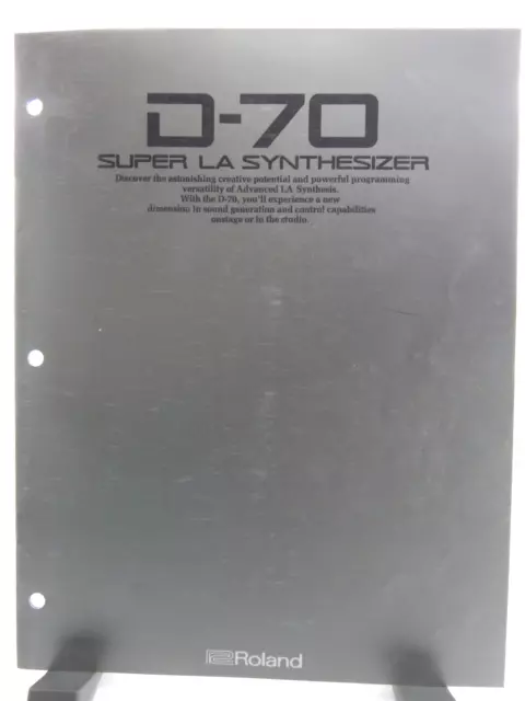 ROLAND D-70 Super LA Synthesizer 1990  12 Page Catalog Brochure RARE! Very Good+