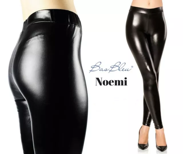 NOEMI Leggings 120 DENARI Neri PVC Latex WetLook Effetto Bagnato Lucido Tg 2/3/4