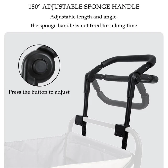 FOLDING PUSH HANDLE Conversion Adjustable Swivel For Collapsible Cart