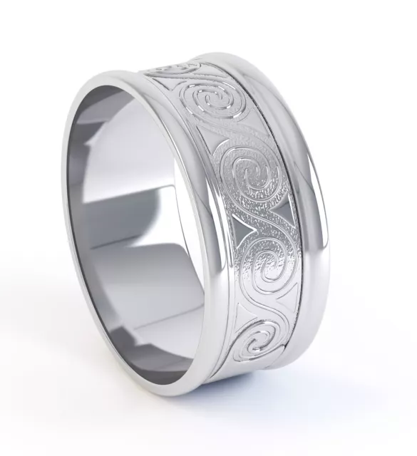 .925 Sterling Silver Irish Handcrafted Celtic Design Wedding Anniversary Ring