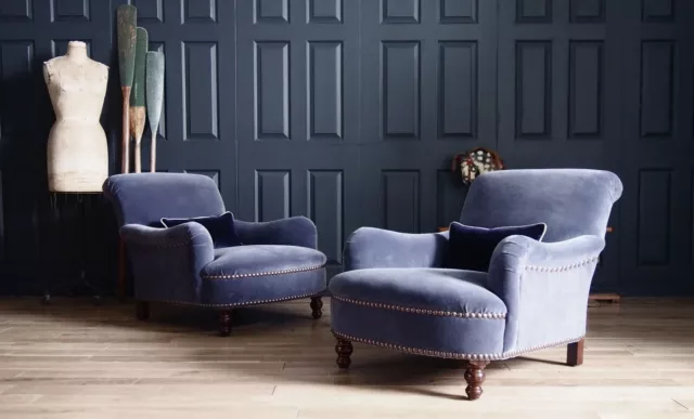 Pair of George Smith Jules Armchairs to be Reupholstered in Velvet rrp £11,864