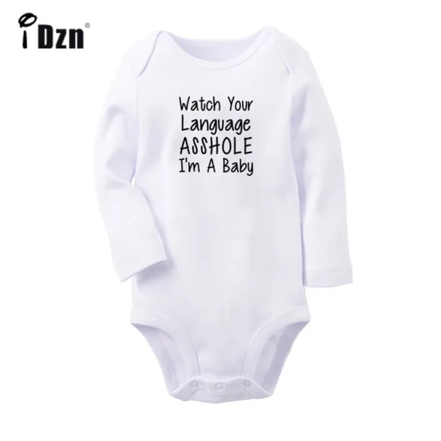 Watch Your Language I'm A Baby Bodysuit Newborn Romper Toddler Long Outfits Sets