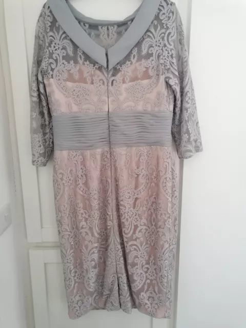 VENI INFANTINO MOTHER Of The Bride Silver And Blush Dress Size 14 £140. ...