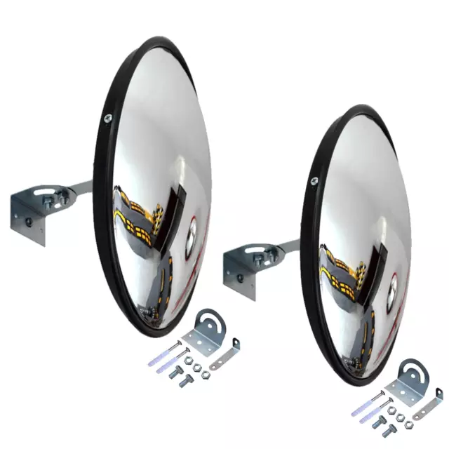 18" Convex Mirror, 2 Pack Security Mirror for Garage, Warehouse, Blind Spot, Off