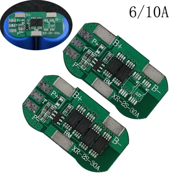 Placa de protección de carga de batería de iones de litio BMS 2S 7,4V 6A/10A PCM carga de celda de PCB