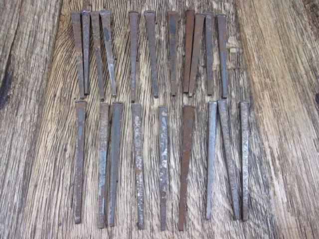 20- Rustic STEEL Square Nails 3 1/2 INCH Straight Cut Square Head-USA