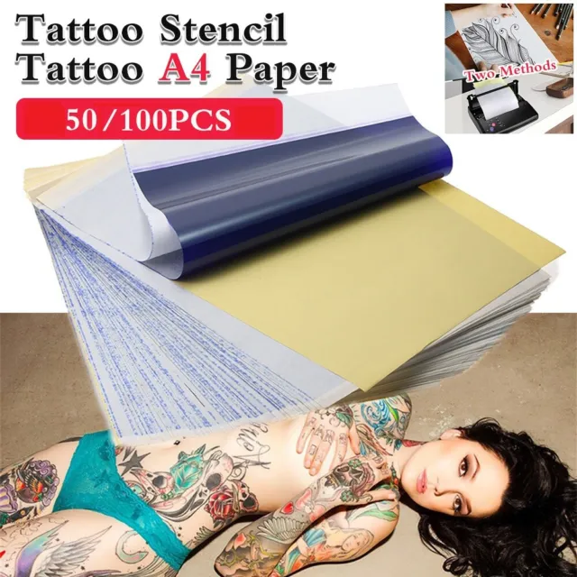 Up To 100pcs Tattoo Stencil Transfer Paper Spirit Thermal Carbon Tracing Copier