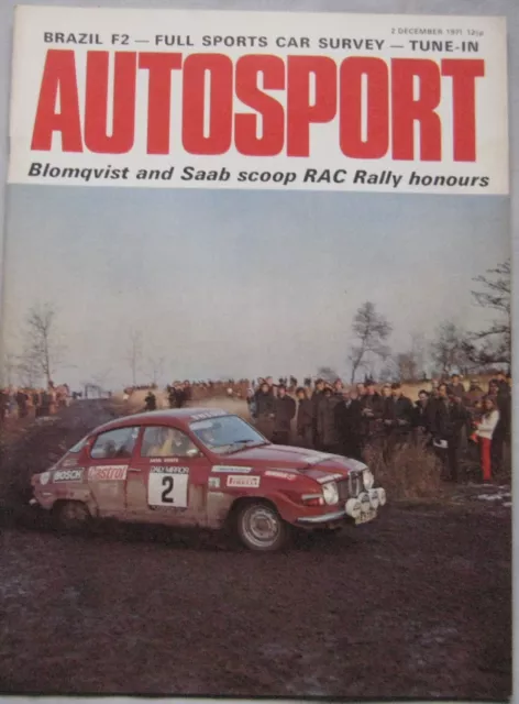 AUTOSPORT magazine 2 December 1971 featuring RAC Rally, Groupe 6 sports cars