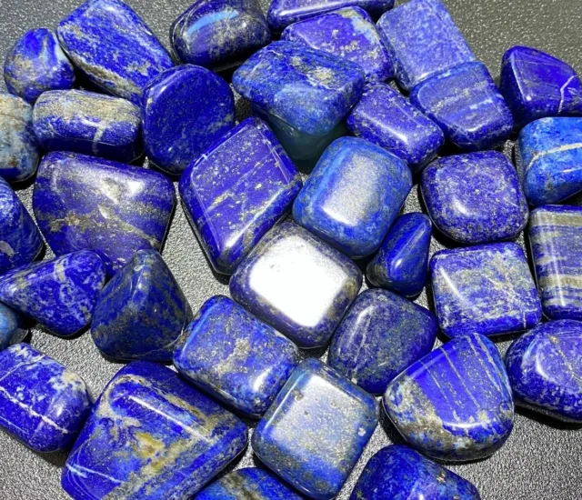 Tumbled Lapis Lazuli (3 Pcs) Gemstone Blue Polished Gemstones Rocks