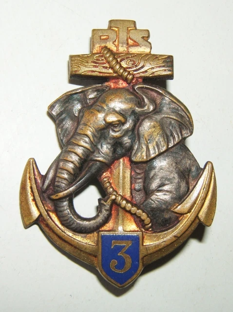 Insigne Militaire France – 33e Division De Dragueurs, Ancre Olivier Métra, Argent, Occasion