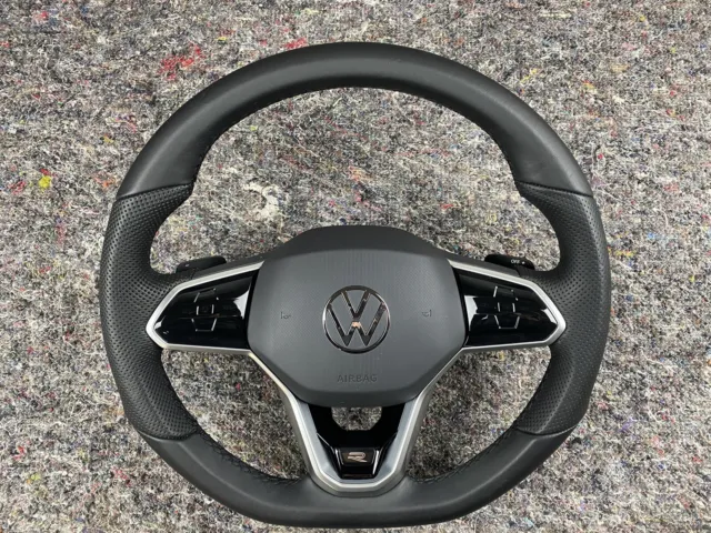 Custom black Alcantara steering wheel cover for VW Golf 8 R-Line GTI 8 GTD  8 Art