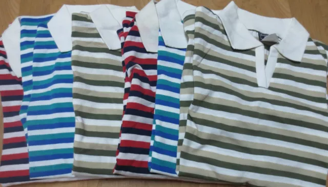 Women Golf Shirt Work Clothes Stripes 100 Pc 60/40 Cotton/Poly Import M XL 2X