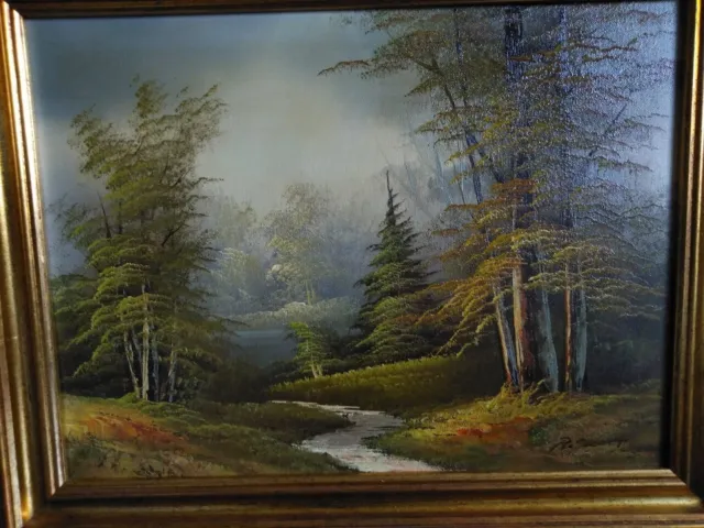 R. Scott - Country Forest Stream Landscape Scene Oil Painting (Signed by Artist) 2