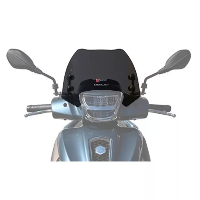 MF2554 - Pare-Brise Spoiler Noir Fumée ' SPORT FACO Piaggio Medley 125