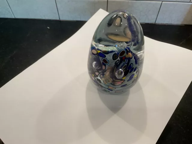 Rollin Karg Signed Dichroic Iridescent Handblown Studio Art Glass Paperweight