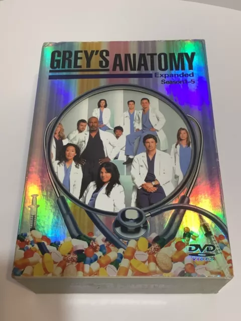 GREYS ANATOMY TV Show DVD Boxset Expanded Season 1-5 - Tested - READ