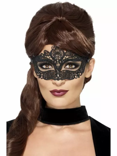 Mujer Encaje Negro Antifaz Baile de Máscaras Veneciano Halloween Gótico Disfraz
