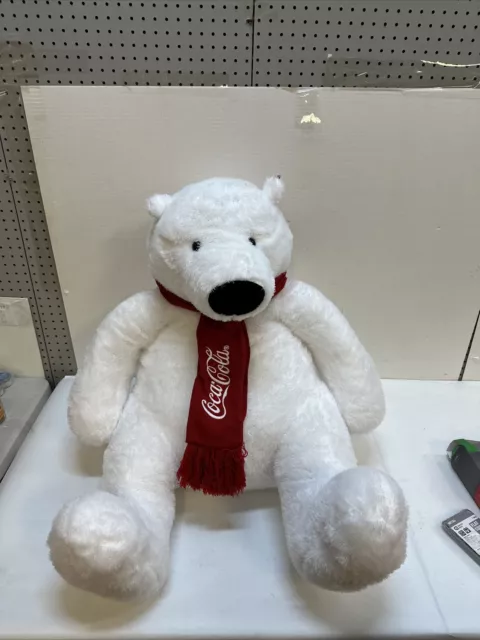 Collectable COCA COLA POLAR BEAR Large Huge PLUSH STUFFED ANIMAL GIANT 31" inch