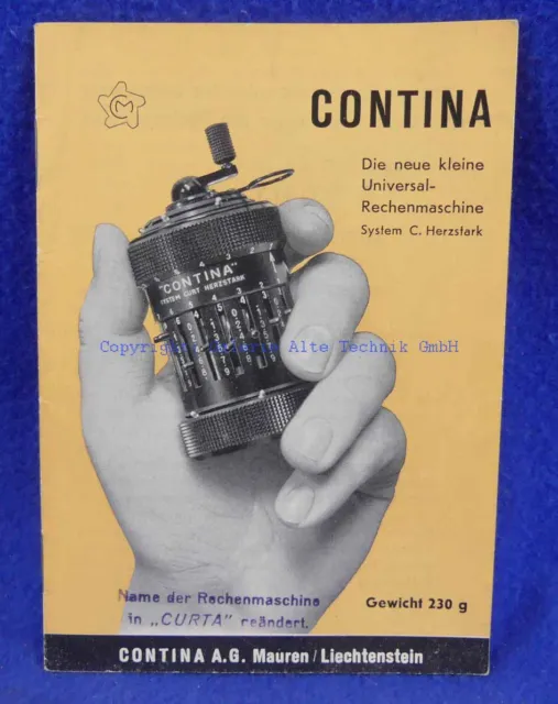 Contina/Curta Werbung  - Rechenmaschine calculator - Saml. Weber - 1069