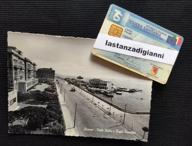 LIVORNO Cartolina 1962 VIALE ITALIA BAGNI PANCALDI Collezione Privata