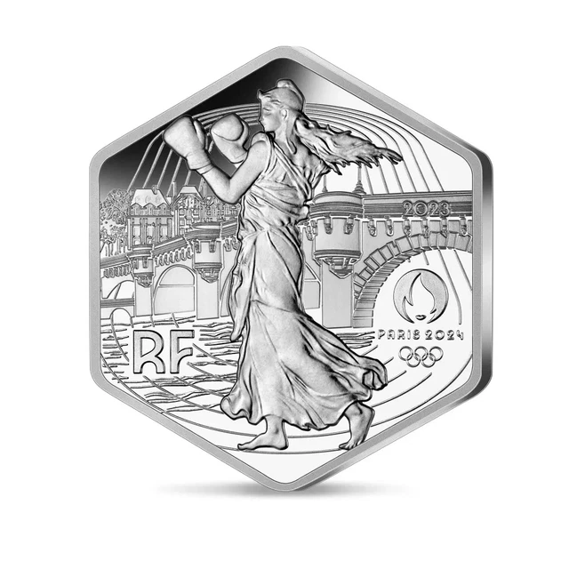 2023 FRANCE 10 Euros Sower Paris 2024 Olympic Games Silver Coin EUR