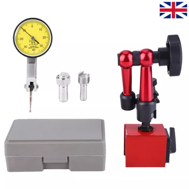 Precision Dial Test Indicator DTI Gauge + Flexible Magnetic Base Holder Stand UK