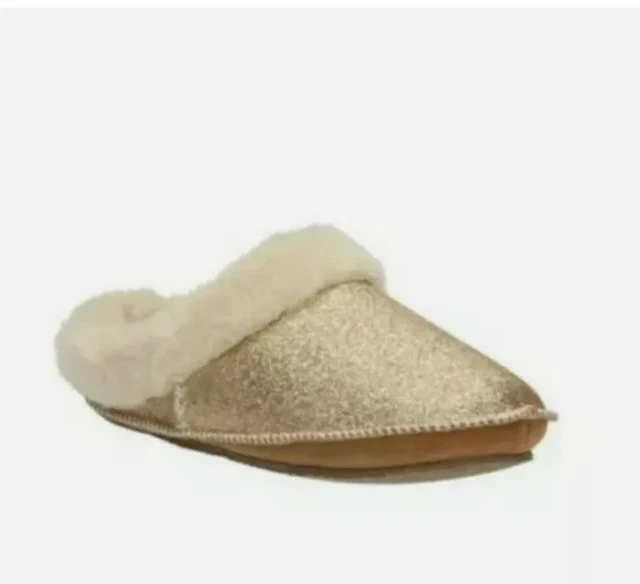 NEW CLARKS LADIES Eskimo Ski Gold Metallic Slippers size UK 4 D Eu 37 24.99 PicClick UK